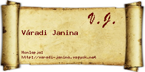 Váradi Janina névjegykártya